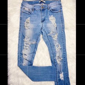 j&c light wash ripped jeans